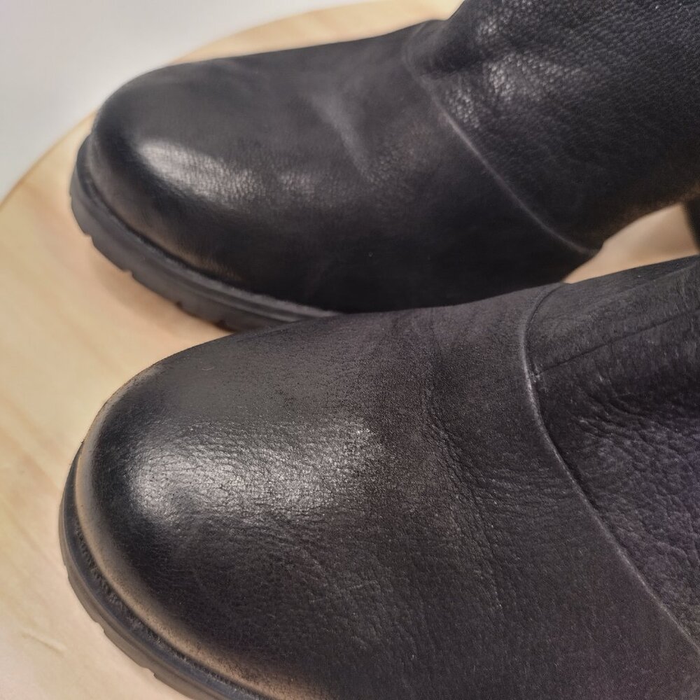 Clarks Artisan Black Leather Ankle Block Heel Boots Booties Women US 7M - Picture 4 of 11